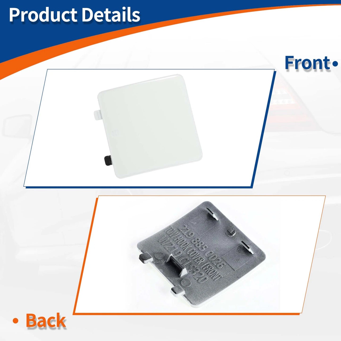 Front Bumper Tow Hook Cover for Mercedes-Benz (2010-2015) - White