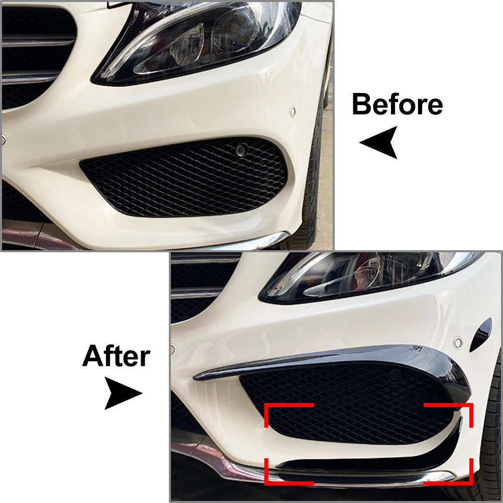 Front Bumper Lip Splitter Spoiler for Mercedes Benz C-Class (2015-2018)