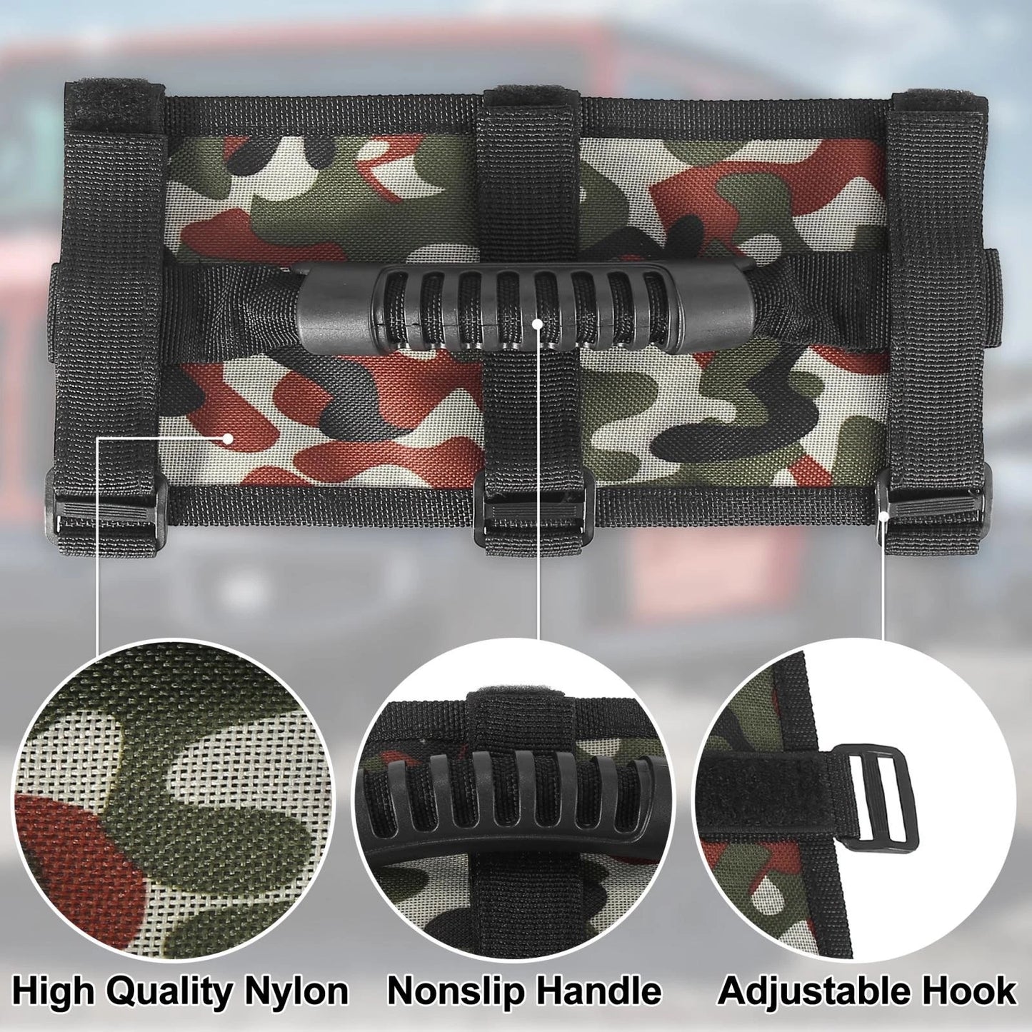 4pcs Roll Bar Grab Handles for Jeep Wrangler JL JK (2018-2023) Camouflage