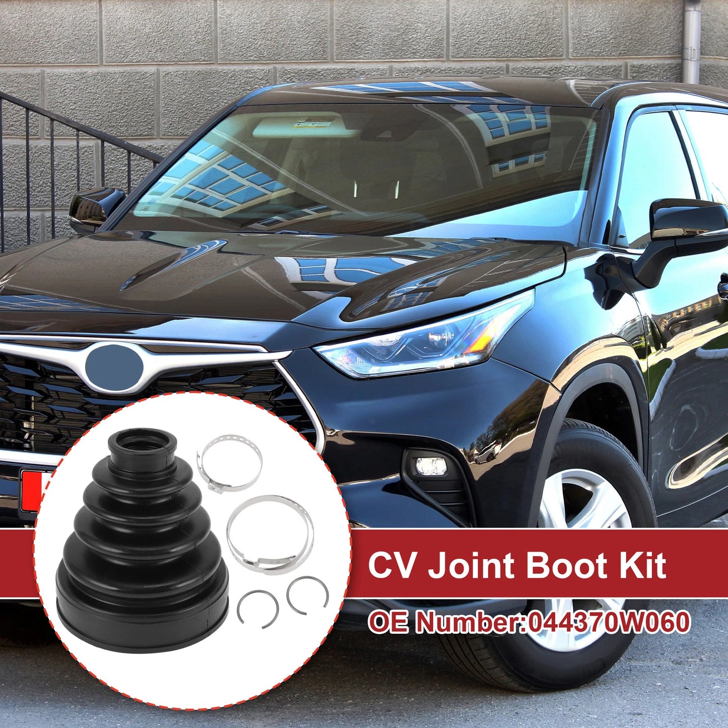 Inner CV Joint Boot Kit w/ Clamps for Toyota Highlander (2008-2013)