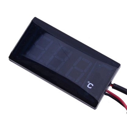 Digital Display Thermometer for Motorcycle - Water Temperature Gauge - Black