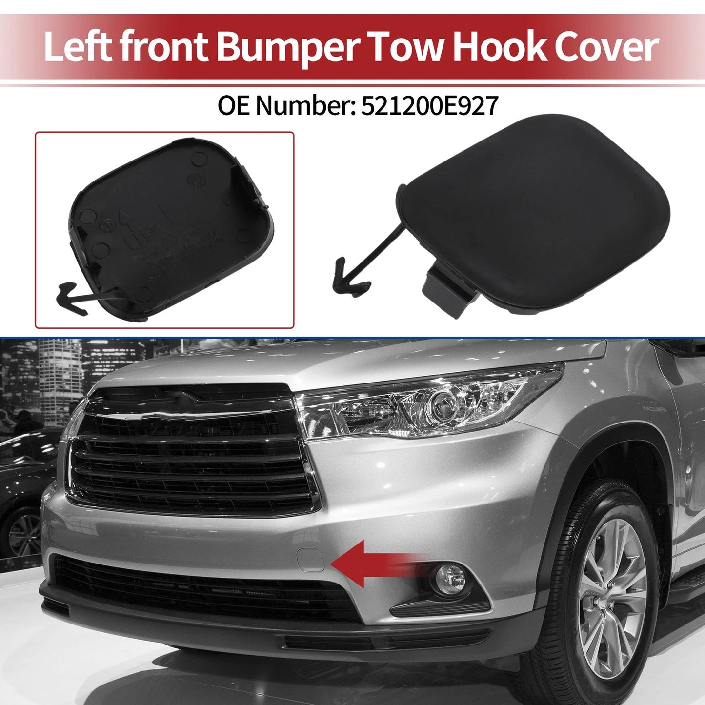 Tow Hook Cover Cap Left Front for Toyota Highlander (2008–2013)