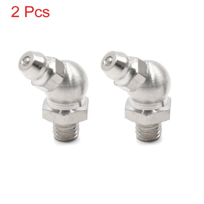 2 x M6 x 1 Stainless Steel Grease Nipple Fitting for Motorcycle Car