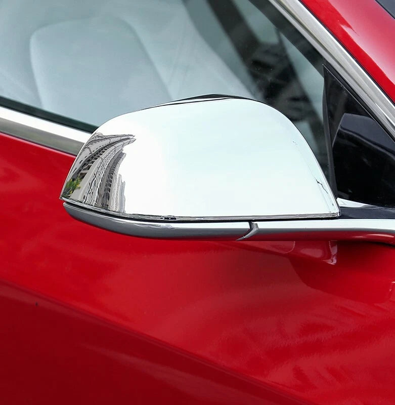 Side Rearview Mirror Chrome Cover Trim for Tesla Model Y (2021-2023)