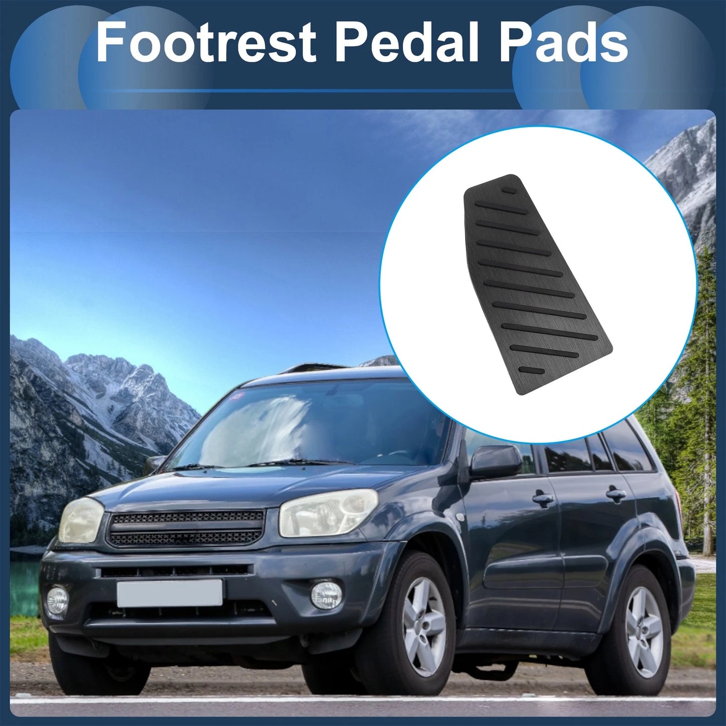1 x Footrest Pedal Pads Foot Rest Dead Pedal Pad Cover for Toyota RAV4 (2019–2024)