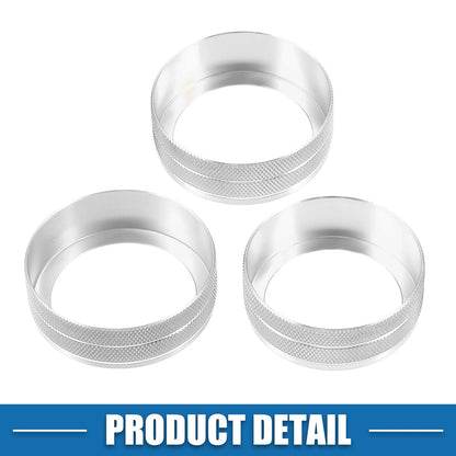 Air Conditioner Knobs  for Jeep Wrangler JL JLU 2018-2022 Silver Tone (3 x)