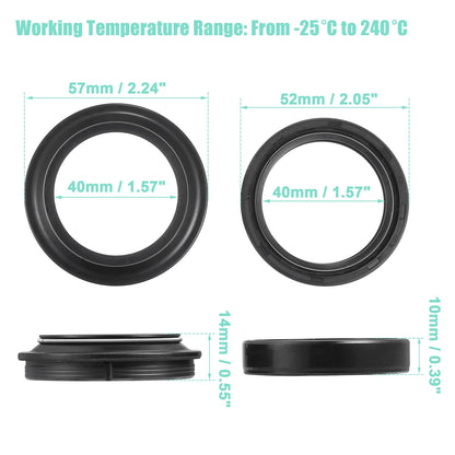 40mmx52mm Motorcycle Front Fork Shock Oil Dust Seal Set for Aprilia RS125