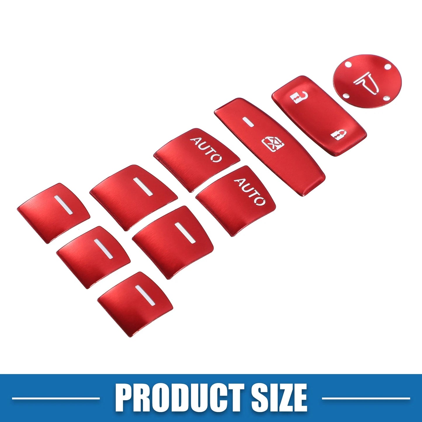10 x Car Master Window Switch Button Covers for Honda Accord (2018-2022) Red
