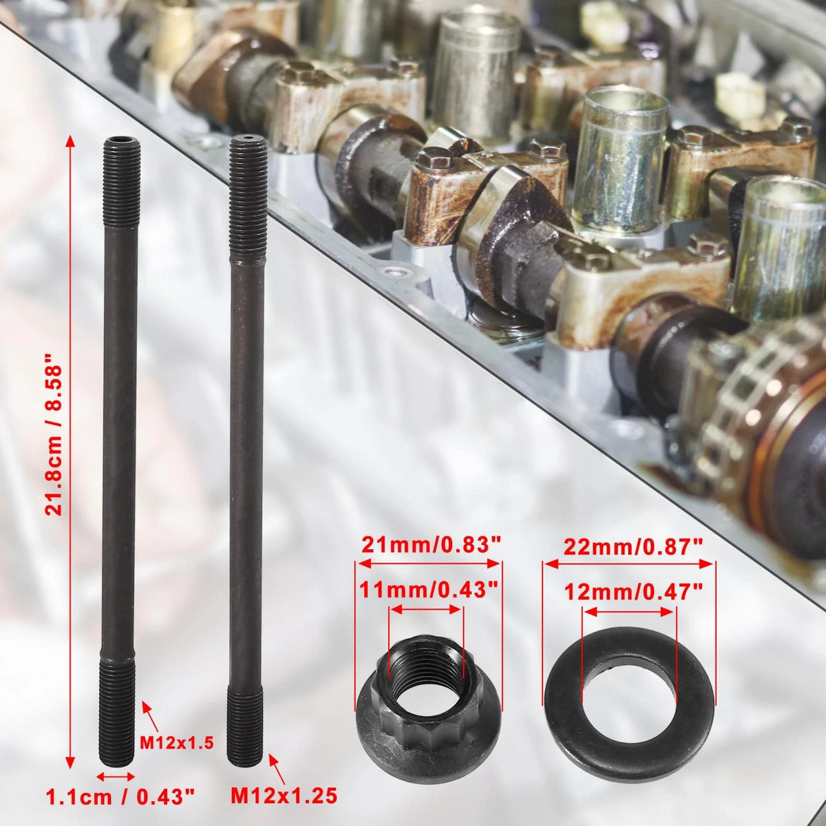 Cylinder Head Stud Kit for Honda Prelude 2.2L H22 H22A4 H23A H23A1 VTEC (1992-2001)