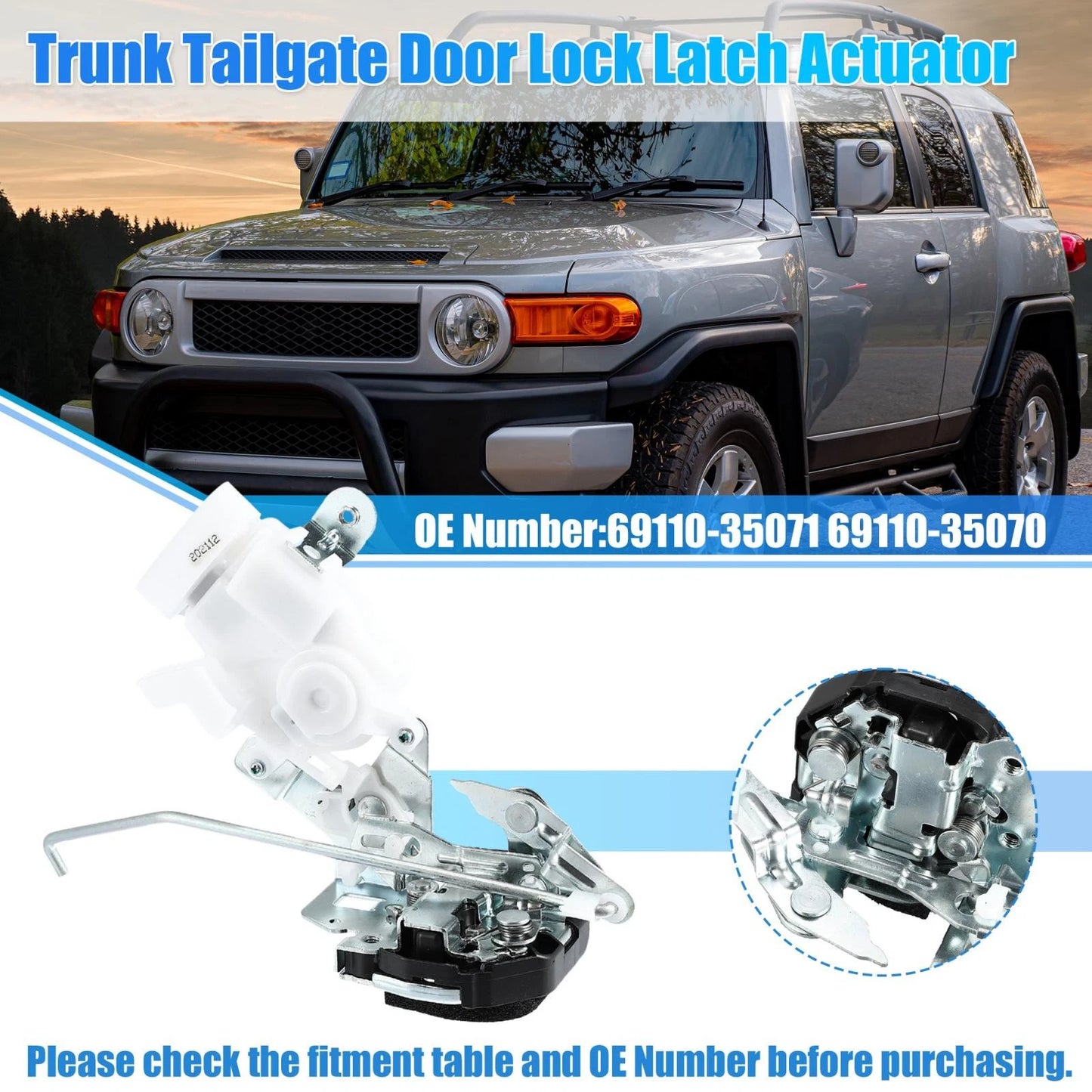 Rear Tailgate Door Lock Actuator for Toyota FJ Cruiser (2007–2014)