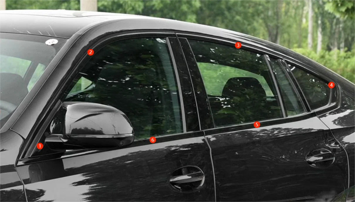 Steel Glossy Black Window Side Molding Covers for 2019-2023 BMW X7 (2019-2023)