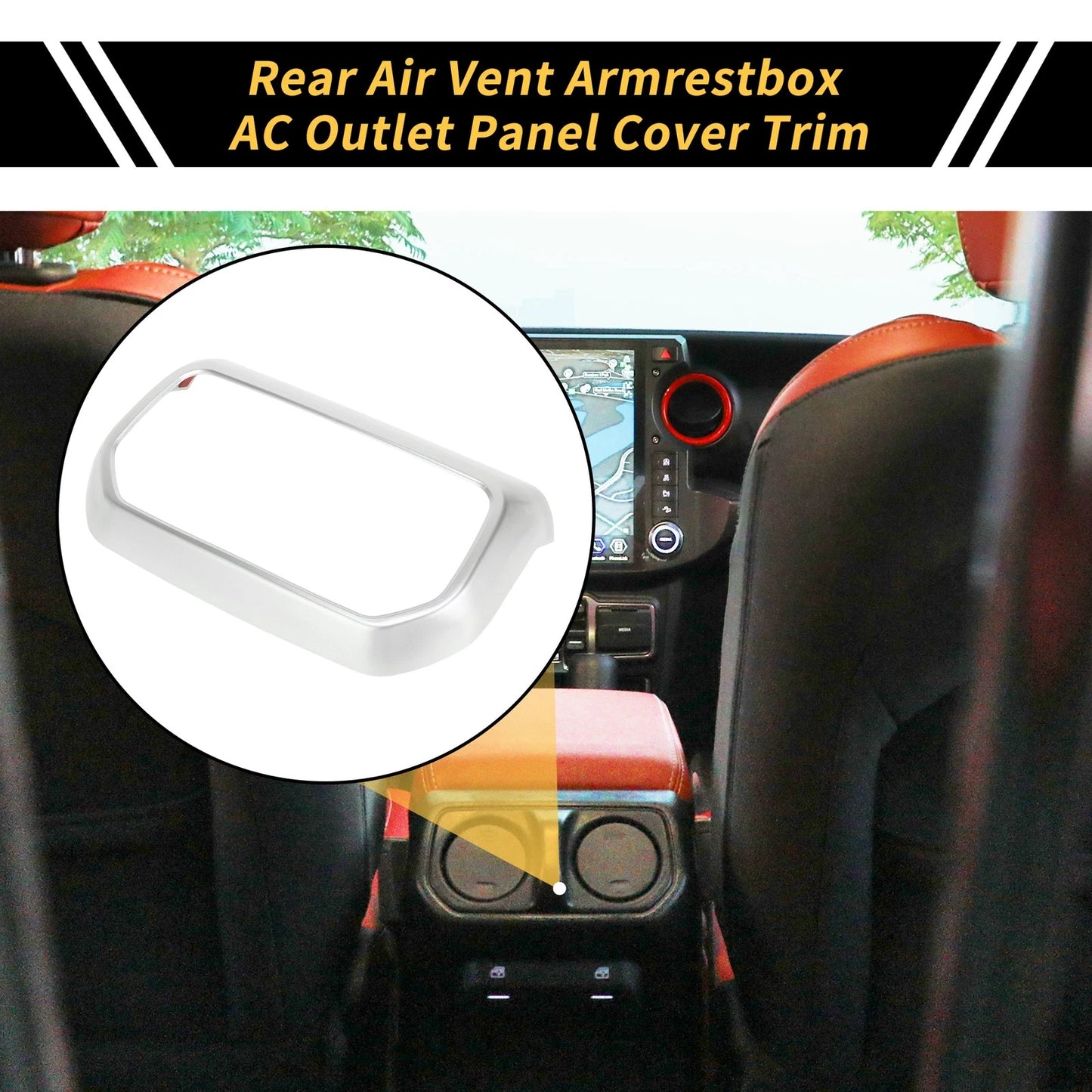 Rear Air Vent Armrest AC Outlet Panel Cover for Jeep Wrangler (2018-2023)