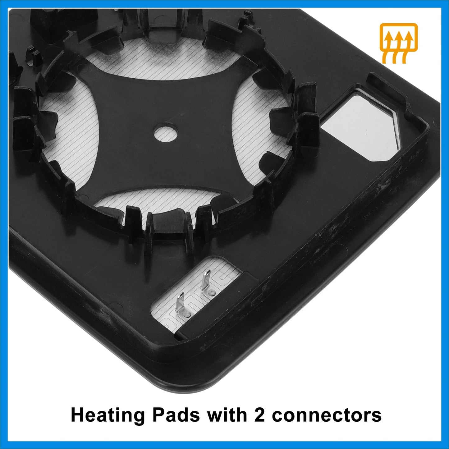 Heated Right Passenger Side Mirror Glass with Backing Plate for Jeep