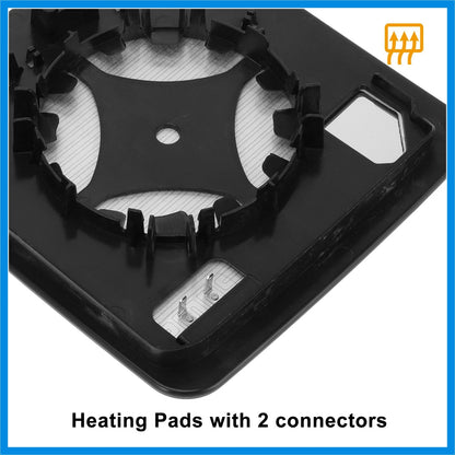 Heated Right Passenger Side Mirror Glass with Backing Plate for Jeep