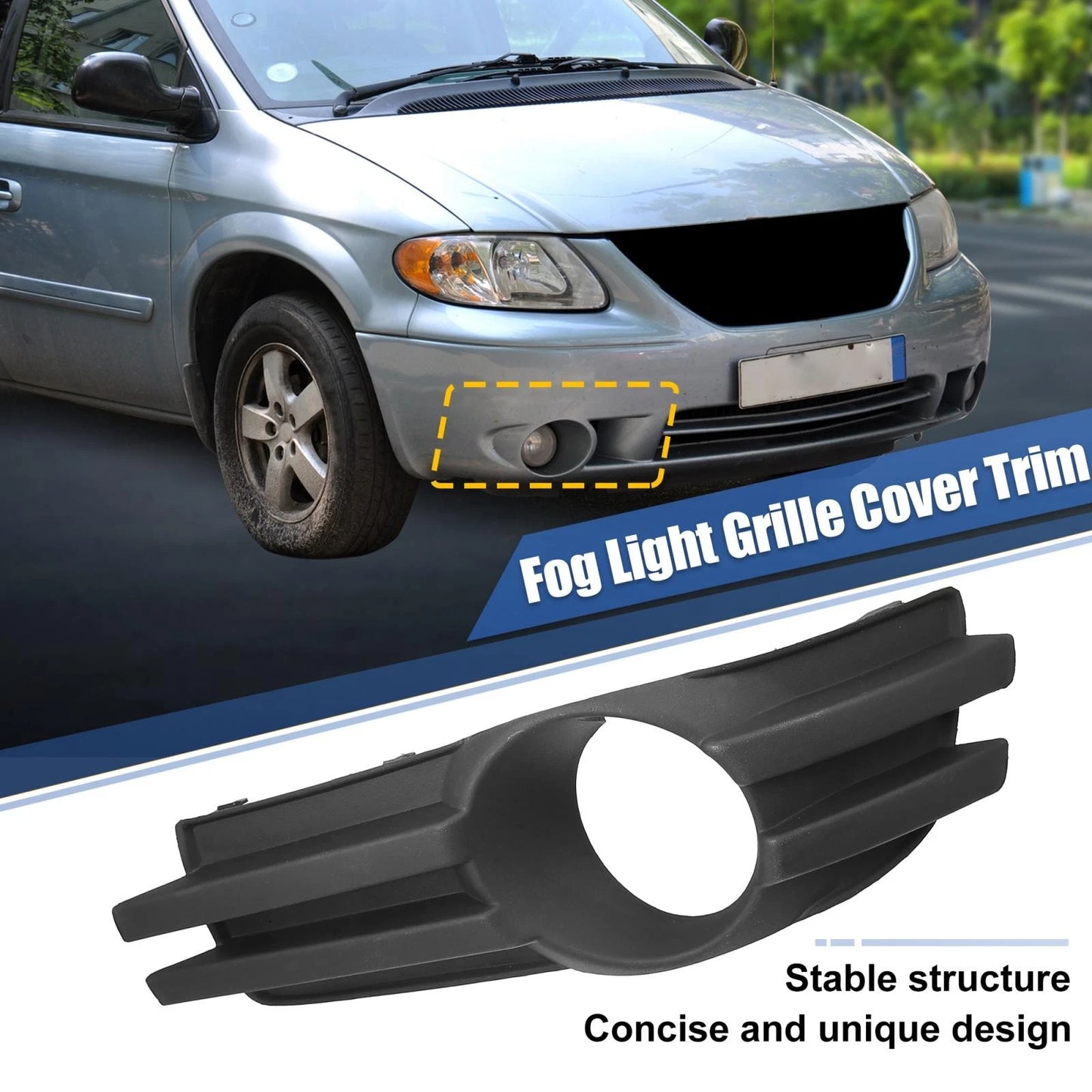 Front Left Fog Light Grille Cover for Dodge Grand Caravan (2008-2010)
