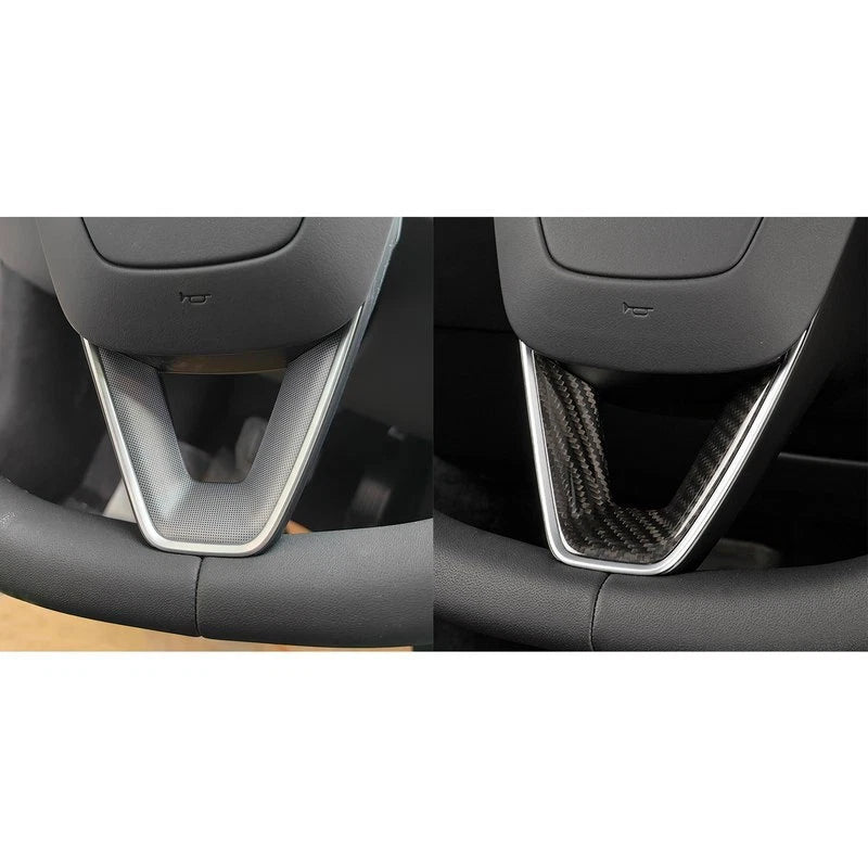 Carbon Fiber Steering Wheel Lower Cover Trim for Tesla Model 3 2023-2024