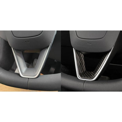 Carbon Fiber Steering Wheel Lower Cover Trim for Tesla Model 3 2023-2024