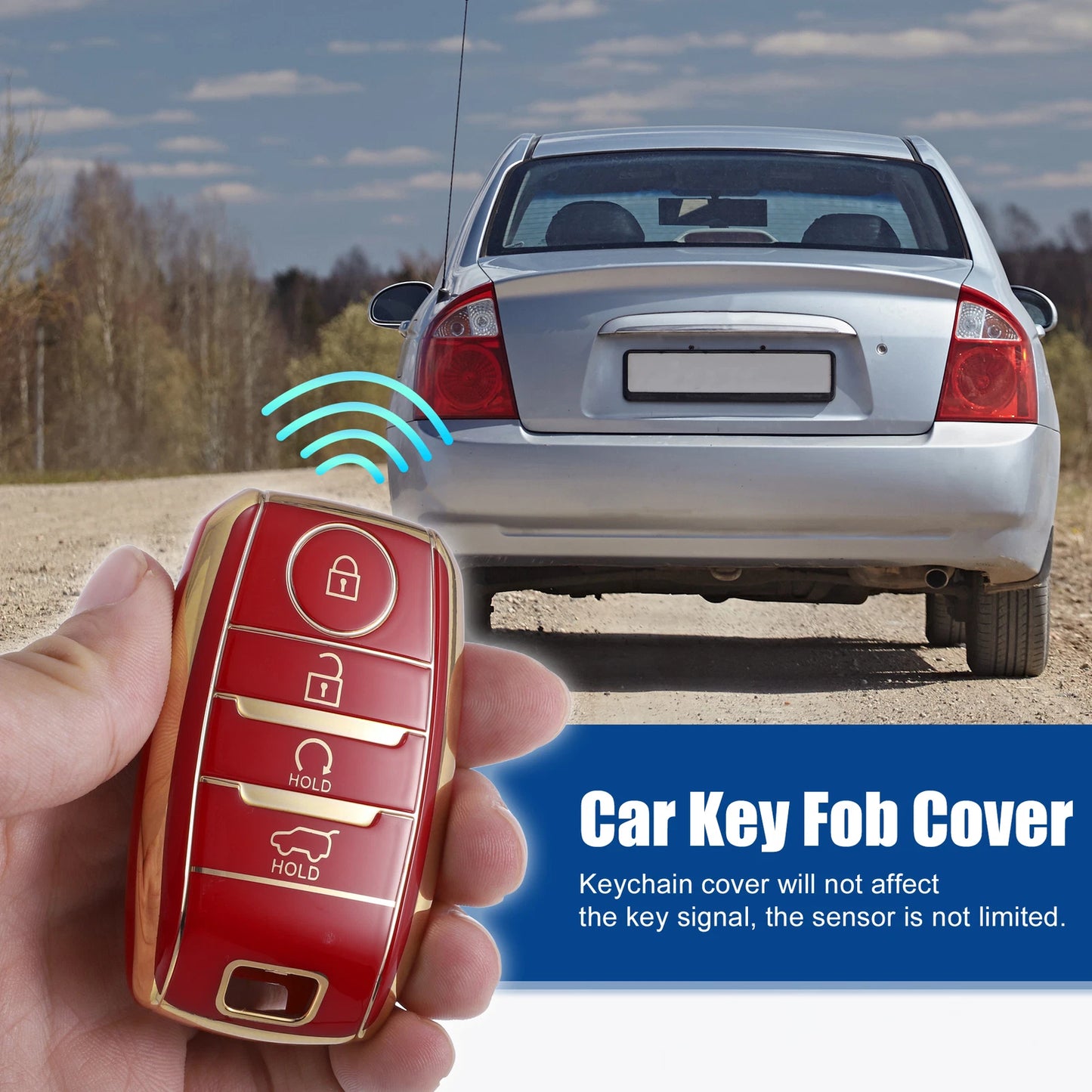 TPU 4 Button Car Remote Key Fob Case Cover for Kia Optima (2011-2015)