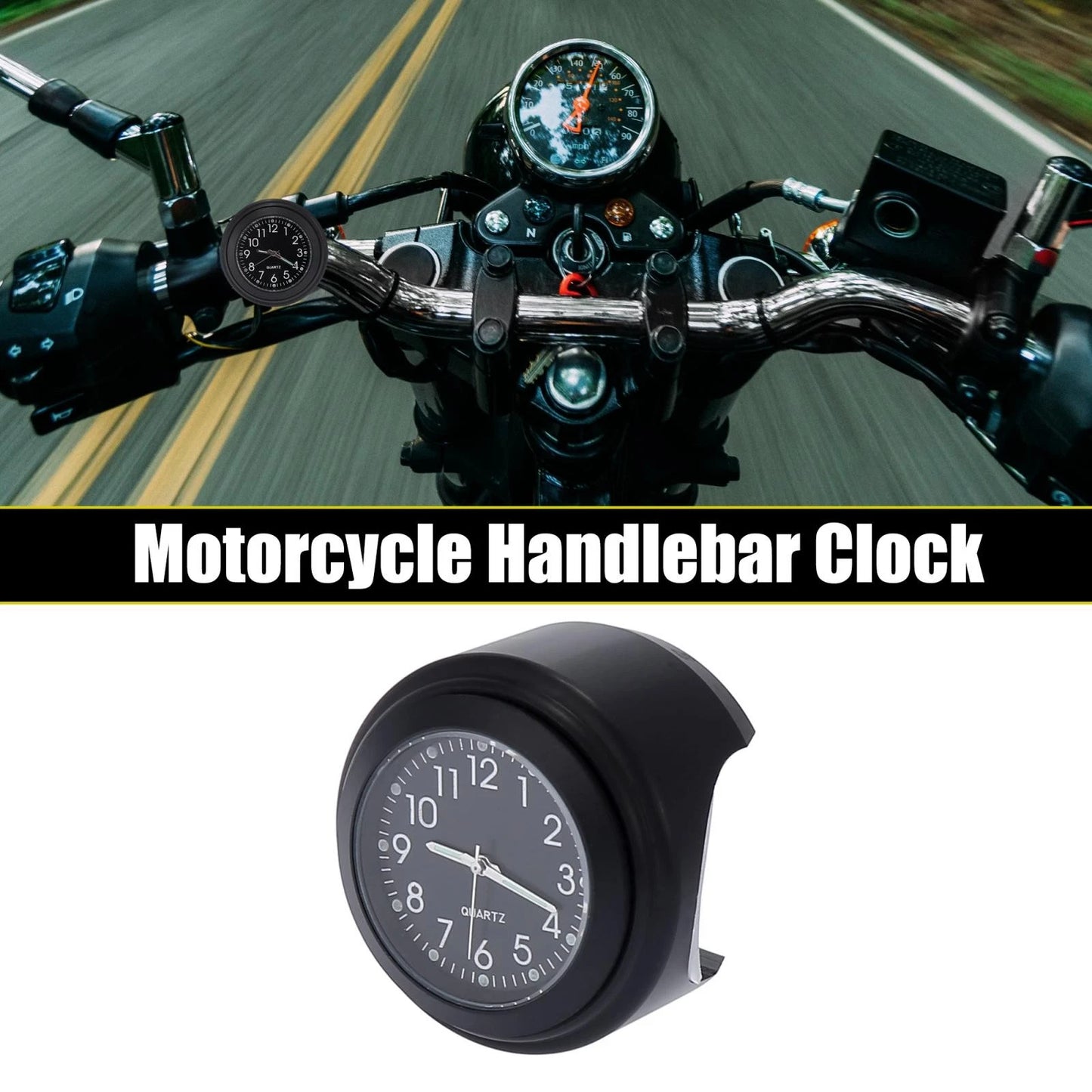 Handlebar Mount / 22-25mm 7/8" to 1" / Watch Dial Clock for Motorcycle