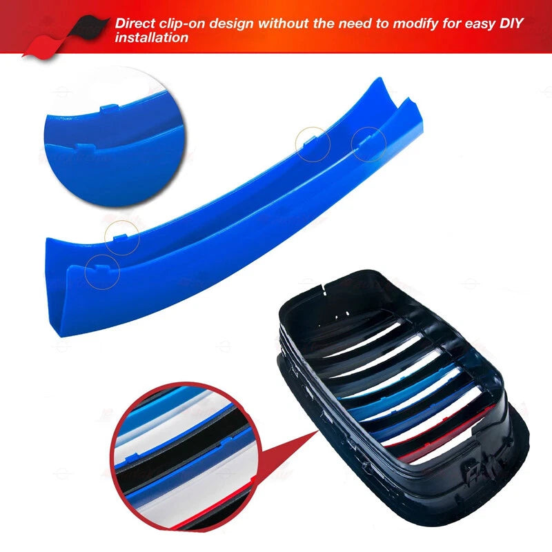 M Color Kidney Grille Insert Trims for BMW 5 Series F10 F11 (2014-2017) Set