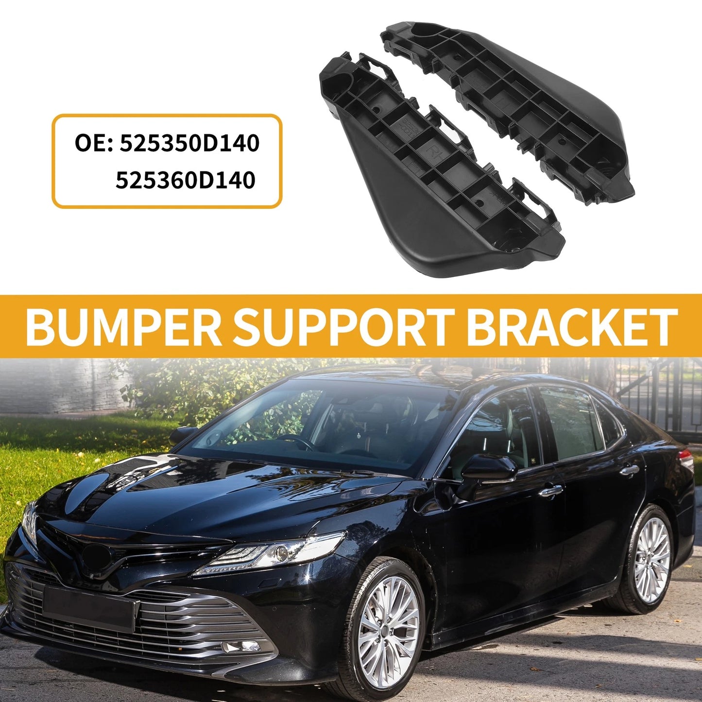 Front Bumper Support Bracket for Toyota Vios Belta (2013-2016) 1 Pair