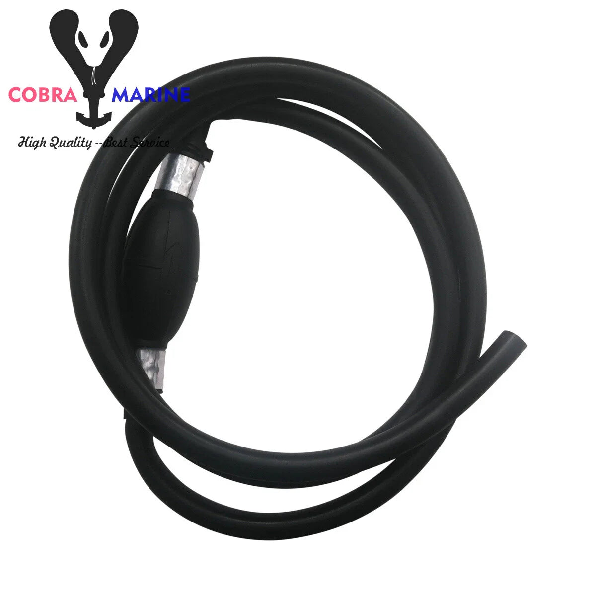 Universal Fuel Line Assembly 3/8" Hose Barbs & Primer Bulb for Boat (N/A)