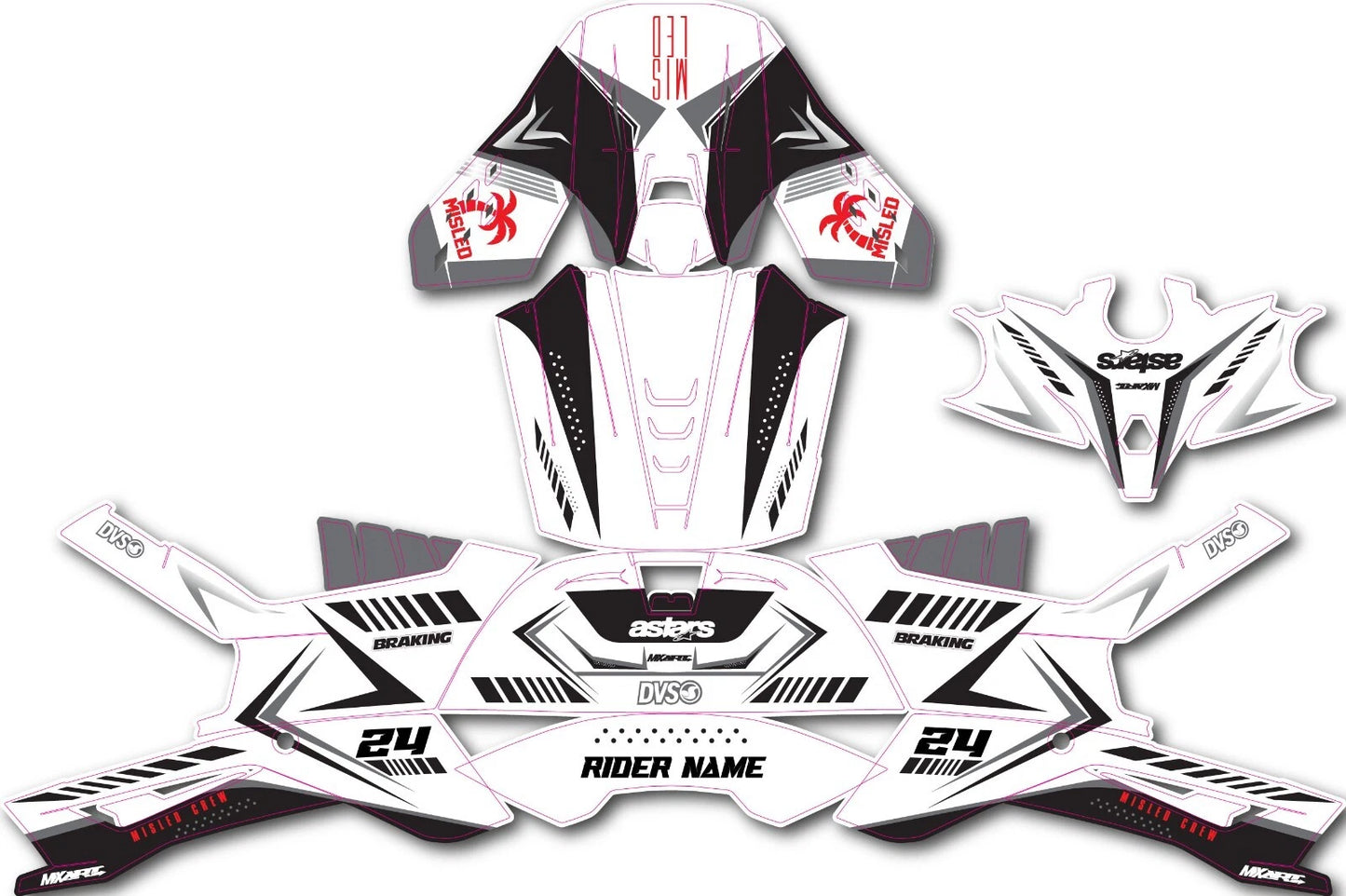 Custom Helmet Graphics Decals for Alpinestars SM 5 Large Jungle Style