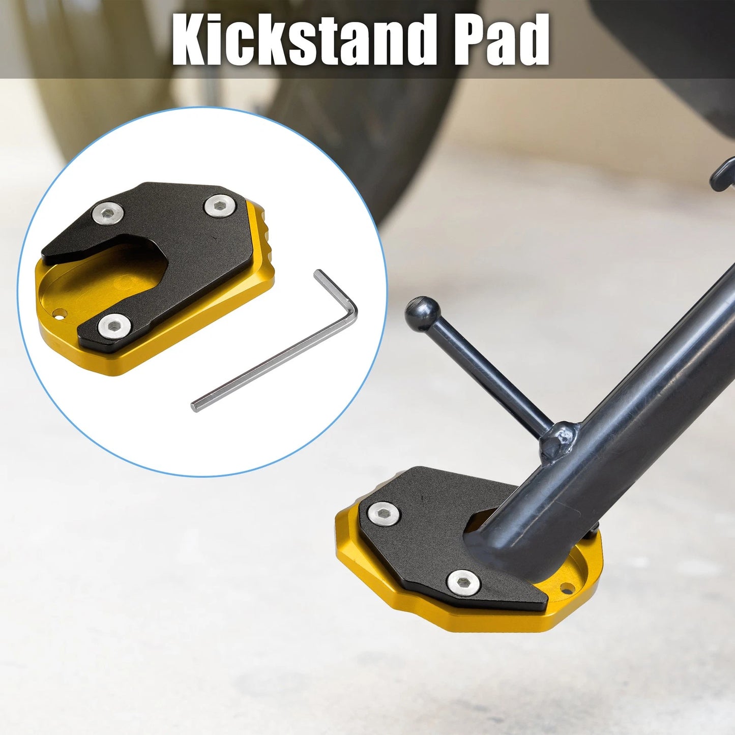 1 Set Motorcycle Kickstand Pad Replacer for Kawasaki Z900RS Gold (2018–2022)