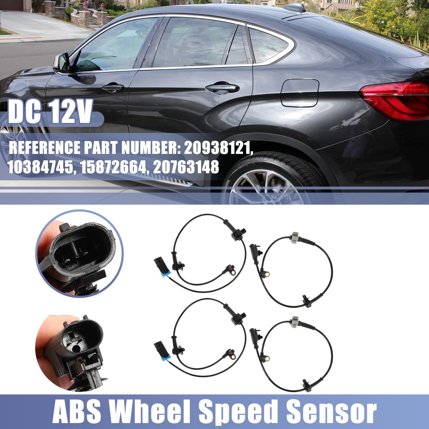 4 x ABS Wheel Speed Sensor Front Rear for GMC Sierra 1500 (2007-2013)