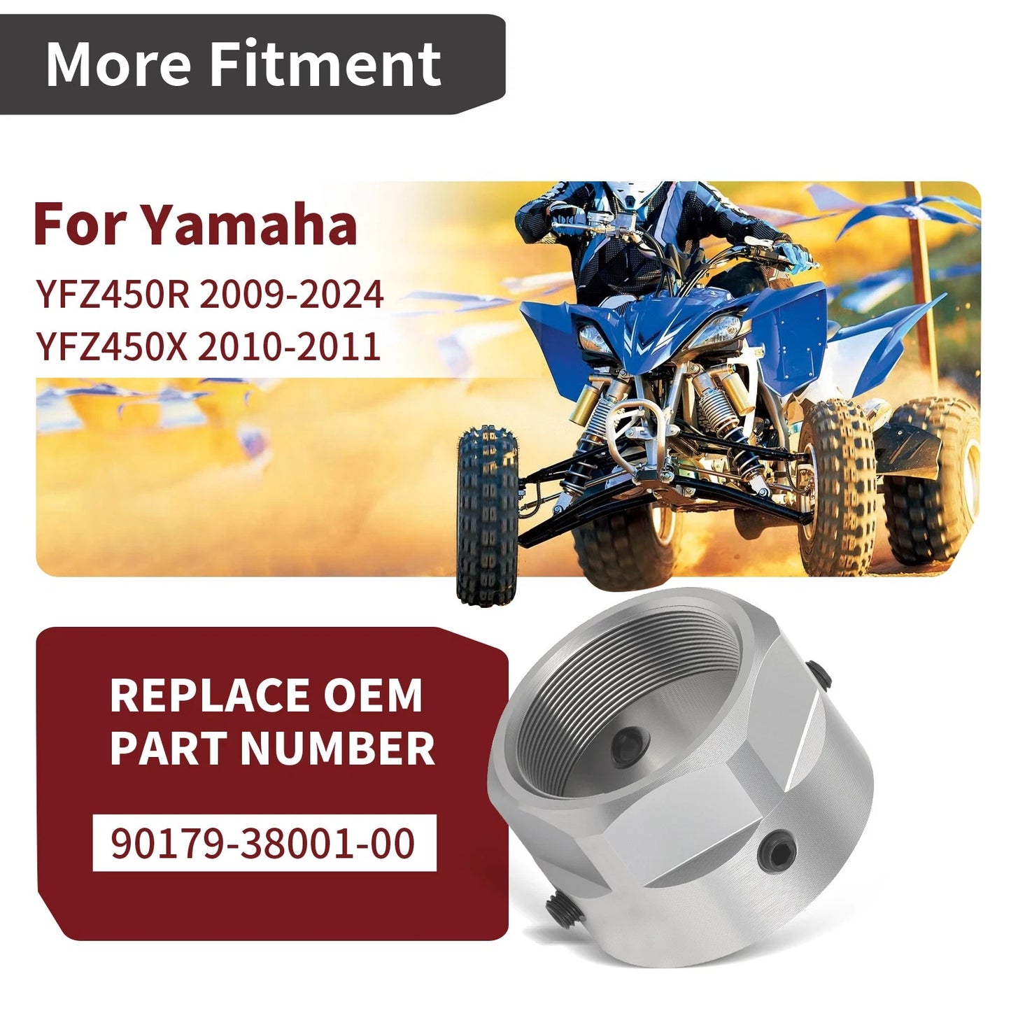 Axle Lock Nut for Yamaha YFZ450R/YFZ450X 2009-2024