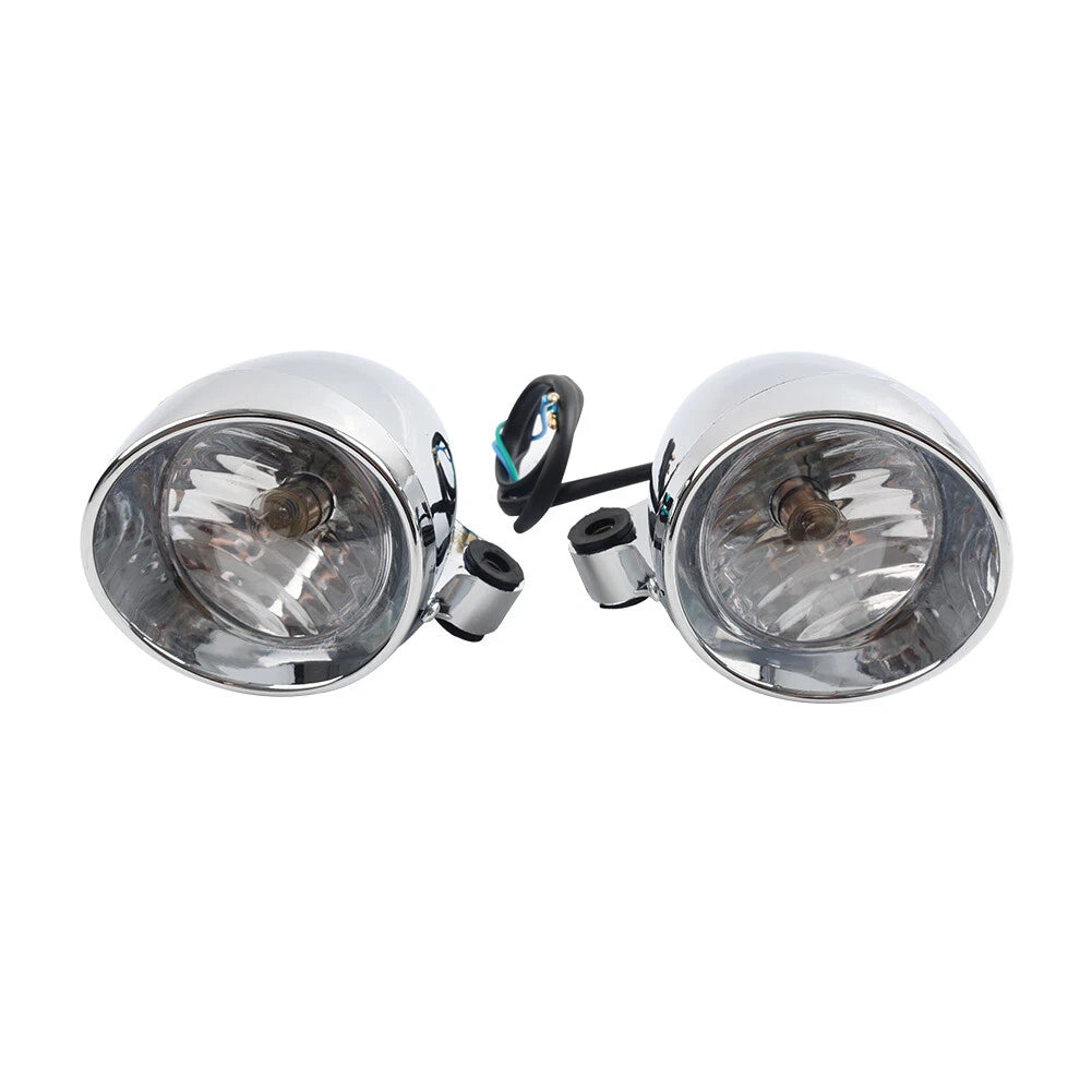 Chrome Motorcycle Passing Spot Light Fog Lamp Head Light for Custom (N/A)