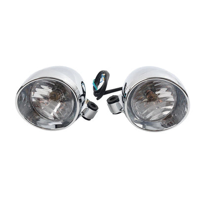 Chrome Motorcycle Passing Spot Light Fog Lamp Head Light for Custom (N/A)