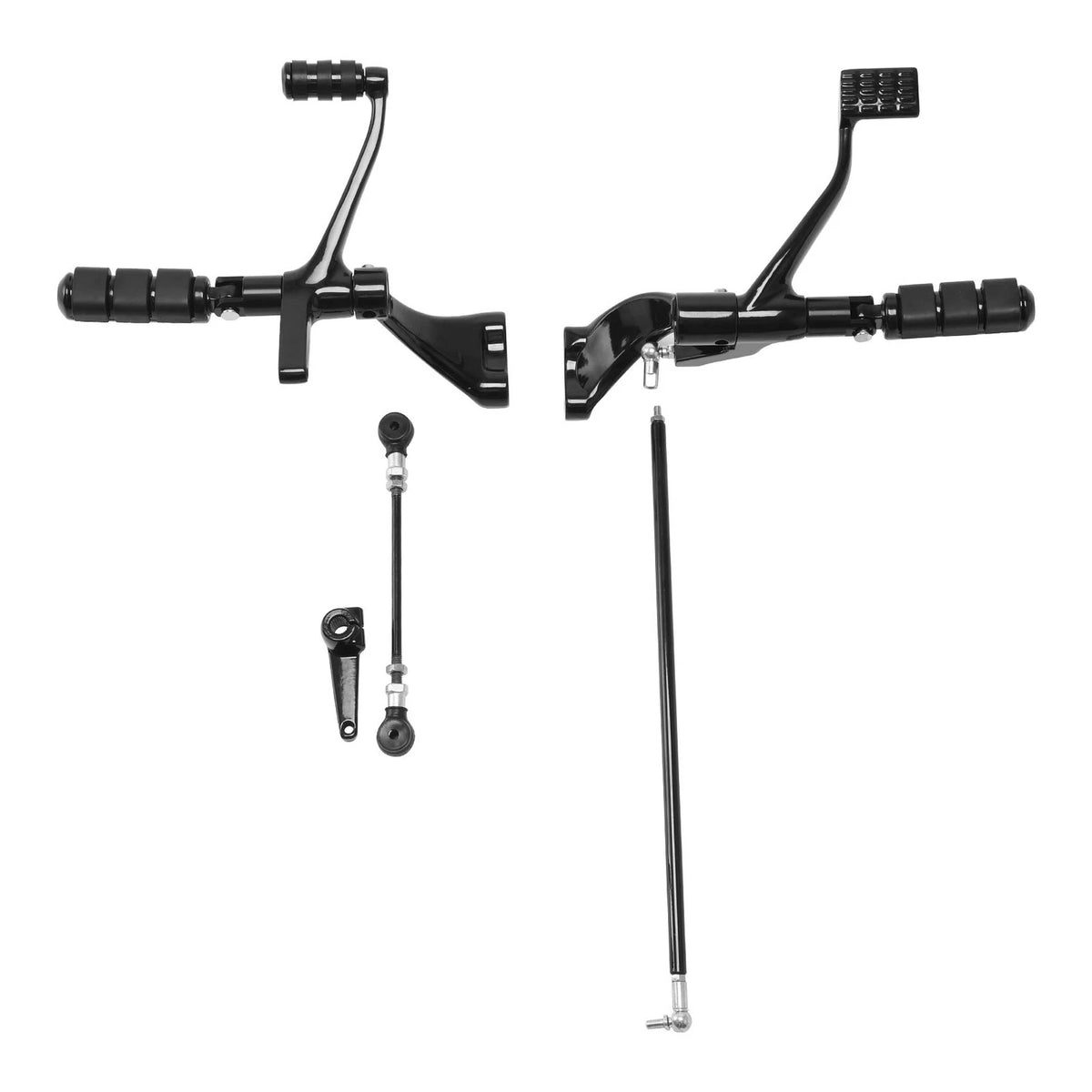 Black/Chrome Forward Control Pegs & Levers for Harley Sportster XL883 (2004-2023)