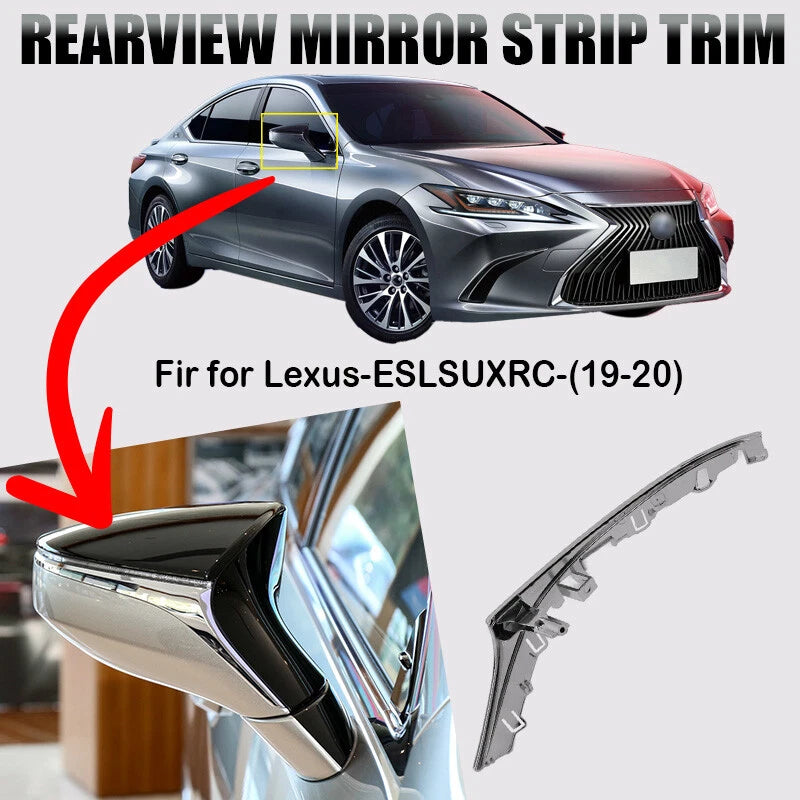 Chrome Rearview Mirror Strip Trim for Lexus ES LS UX RC (2019-2022)