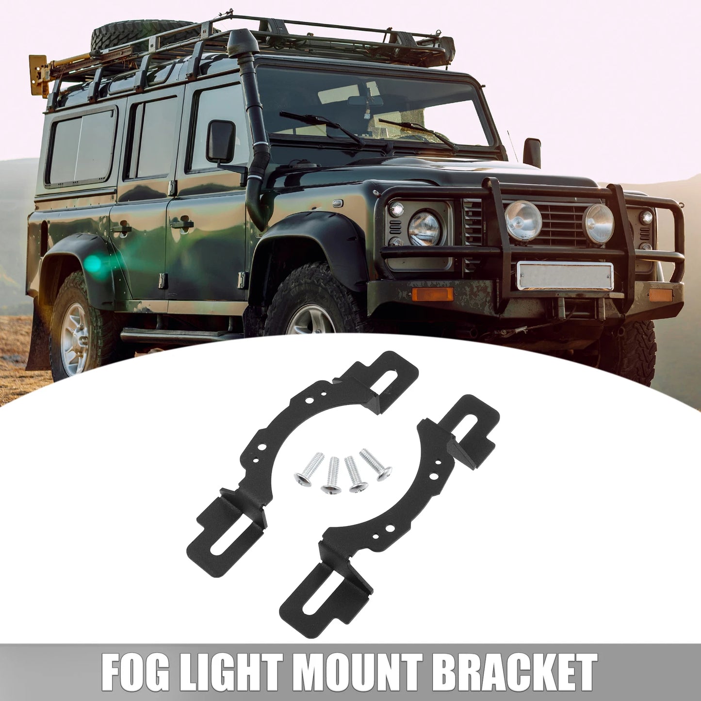 4" Metal Fog Light Mount Bracket for Jeep Wrangler JK (2011-2018) - 2 x Screws