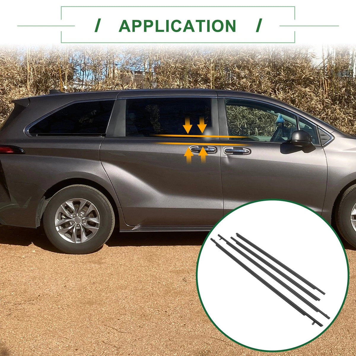 4pcs Weatherstrip Window Seal for Toyota Sienna (2003-2010)