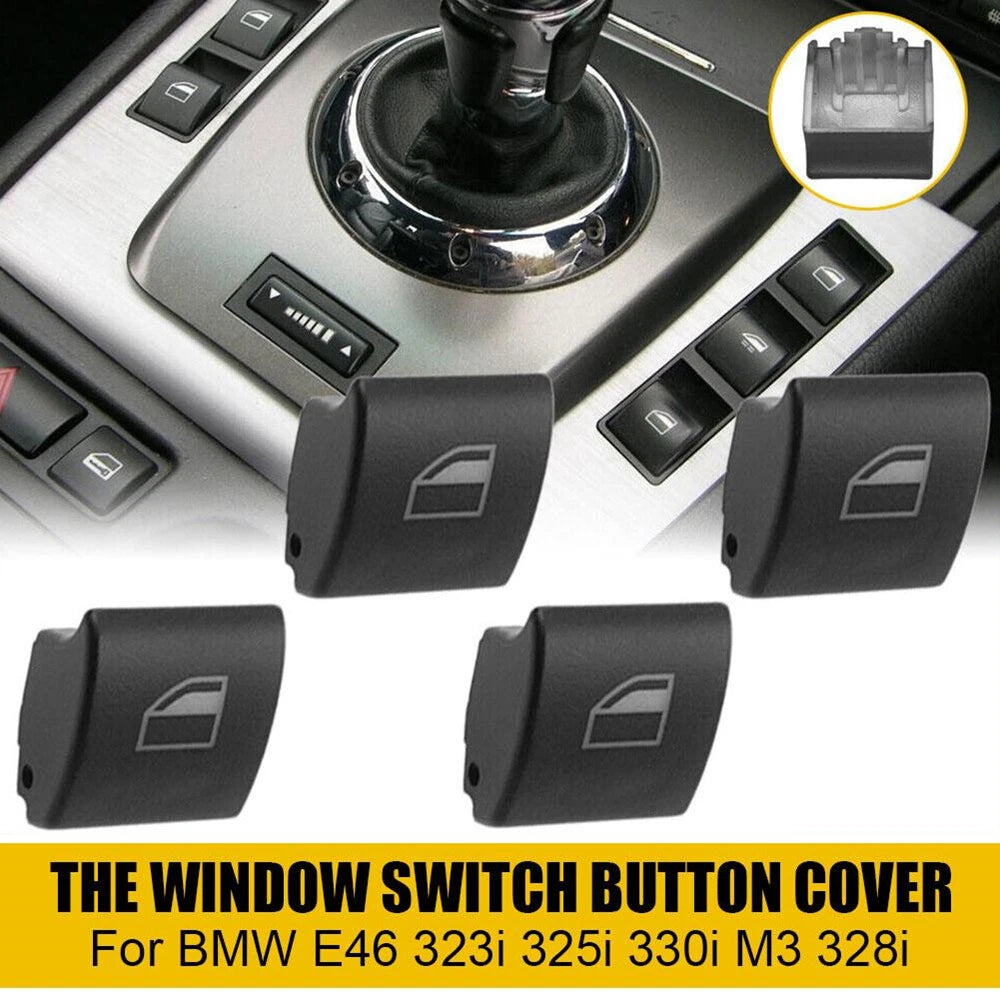 4x Window Switch Button Caps for BMW E46 323i 325i 330i M3 328i (1998-2006)