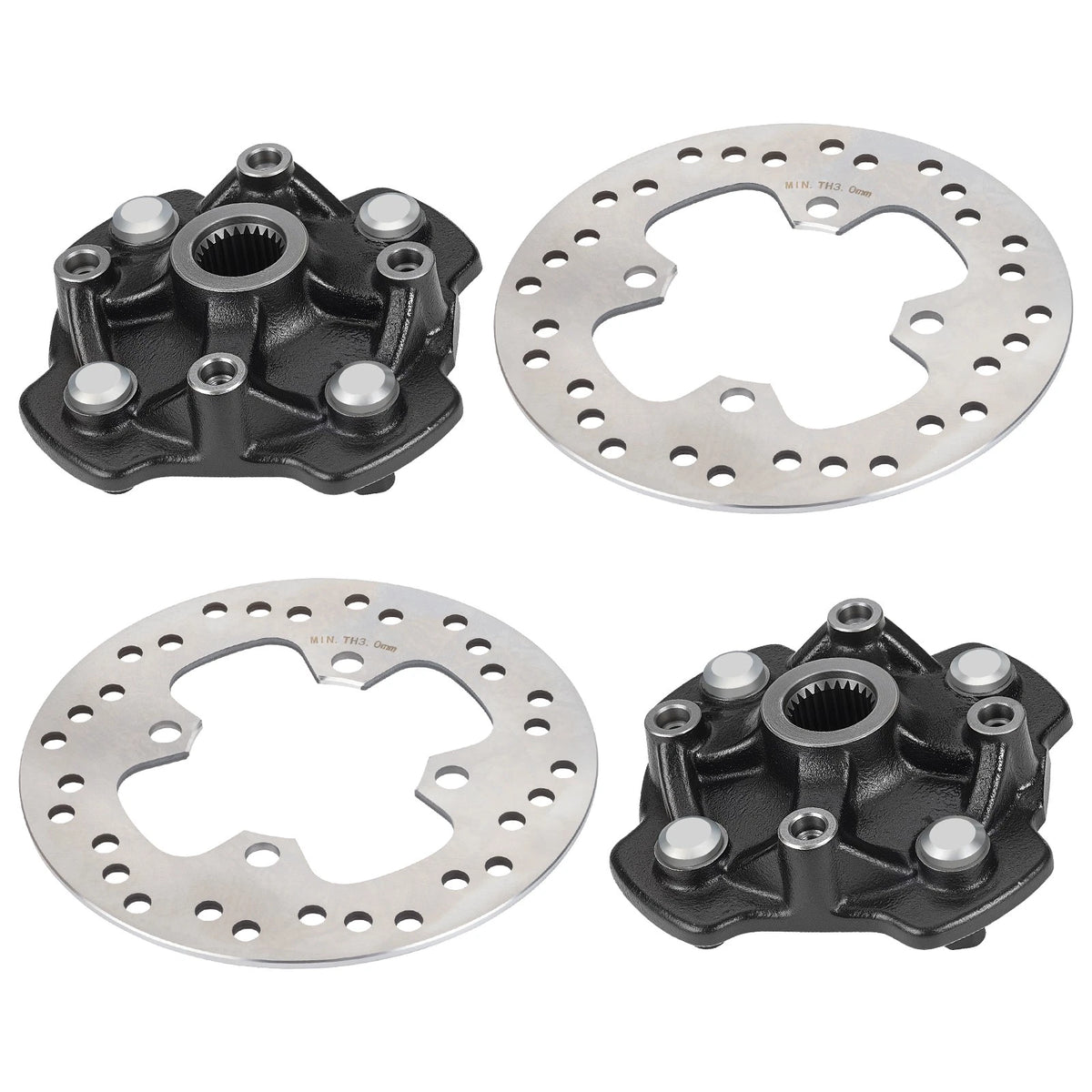 Front Left/Right Wheel Hubs Brake Disc for Honda Rancher 420 TRX420 14-24"