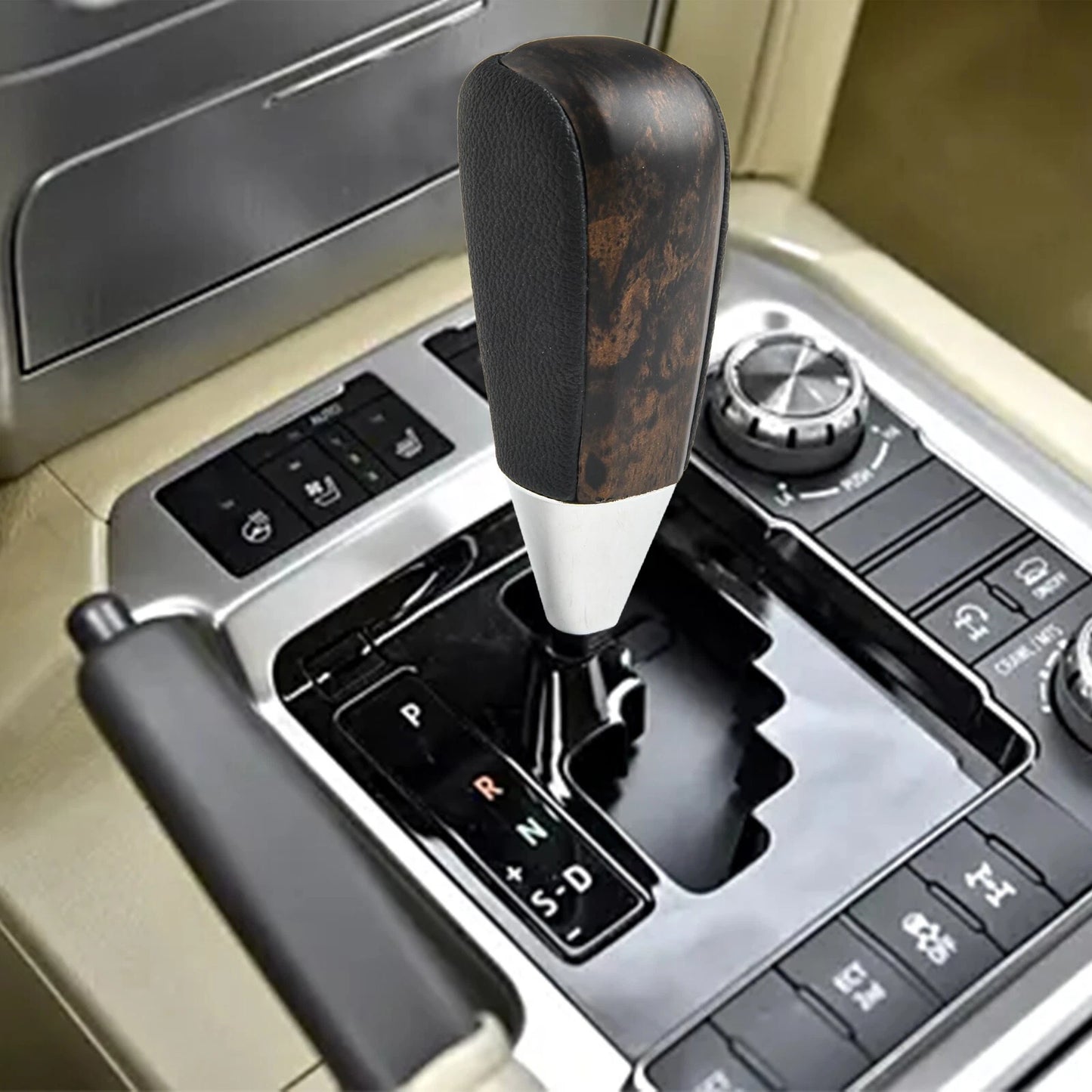 Dark Wood Gear Shifter Knob for Toyota Land Cruiser LC200 (2008–2023)