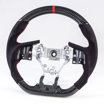 Steering Wheel Carbon Flat Bottom Suede for Subaru Legacy Forester (15-17)