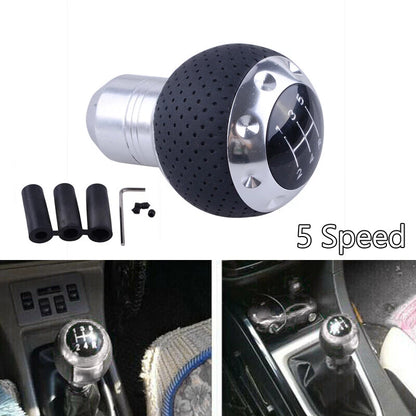 5 Speed Leather Round Ball Universal Car Gear Shift Knob for Various Models