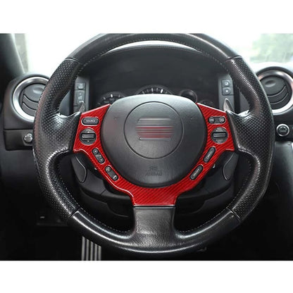 Red Carbon Fiber Steering Wheel Center Cover Trim fit For Nissan GTR 2008-2016