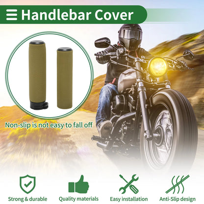 25mm Hand Grips Cover Kit Handlebar Grips TPU Yellow for Motorcycle