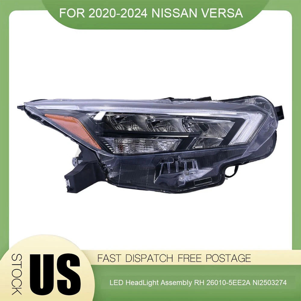 LED HeadLight Assembly Right Passenger Side for Nissan Versa (2020–2024)