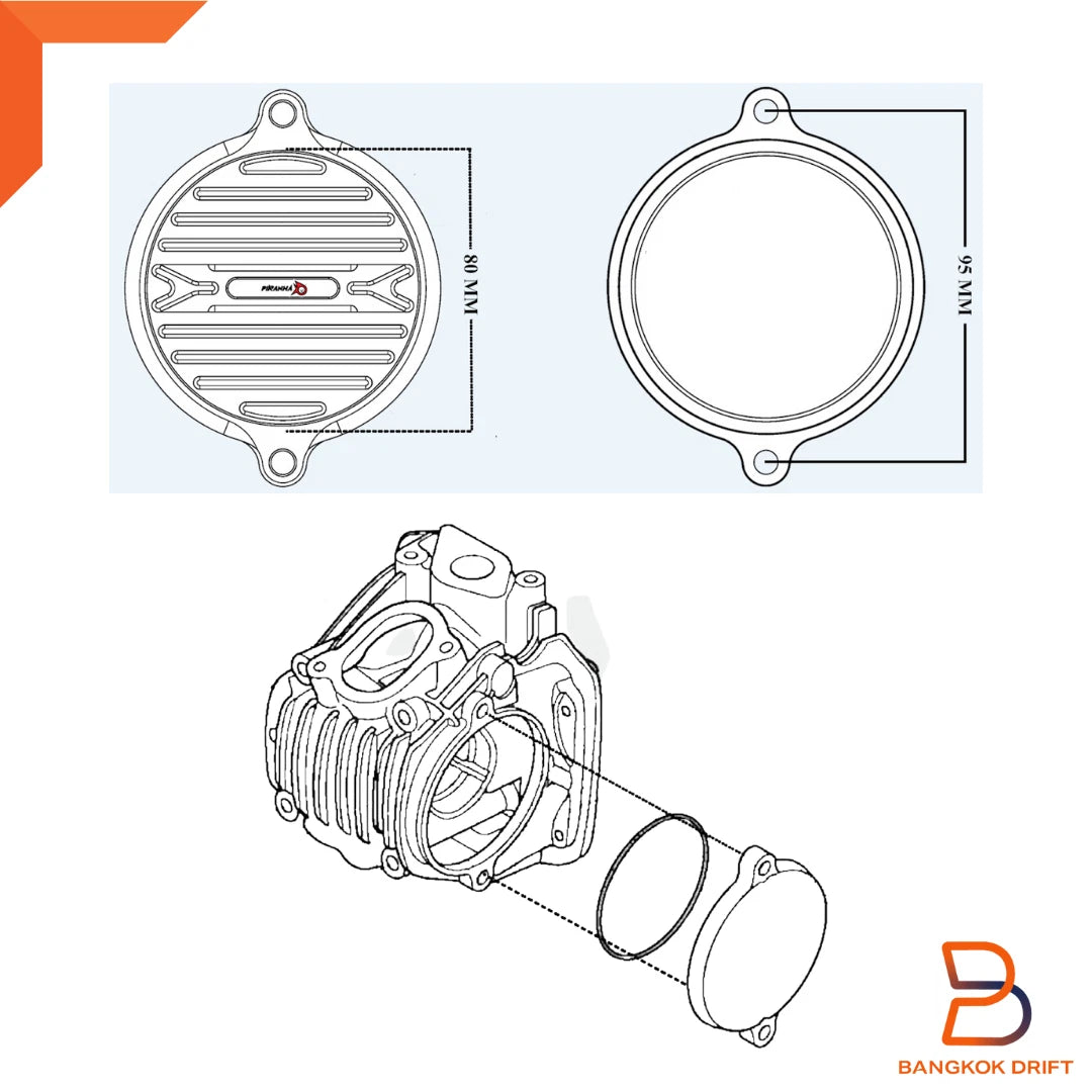 Silver Cam Gear Cover Cooling Plate for Honda Monkey Z Grom MSX CT 125