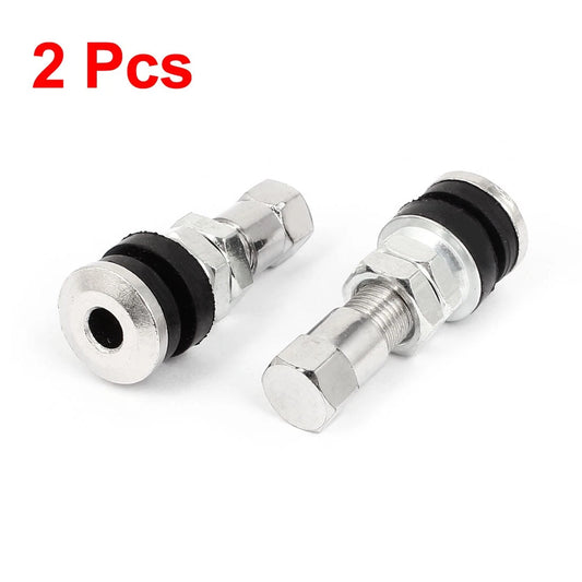 2 x Metal Tubeless Tyre Valve + Dust Cap for Car Bike Quad Motorcycle
