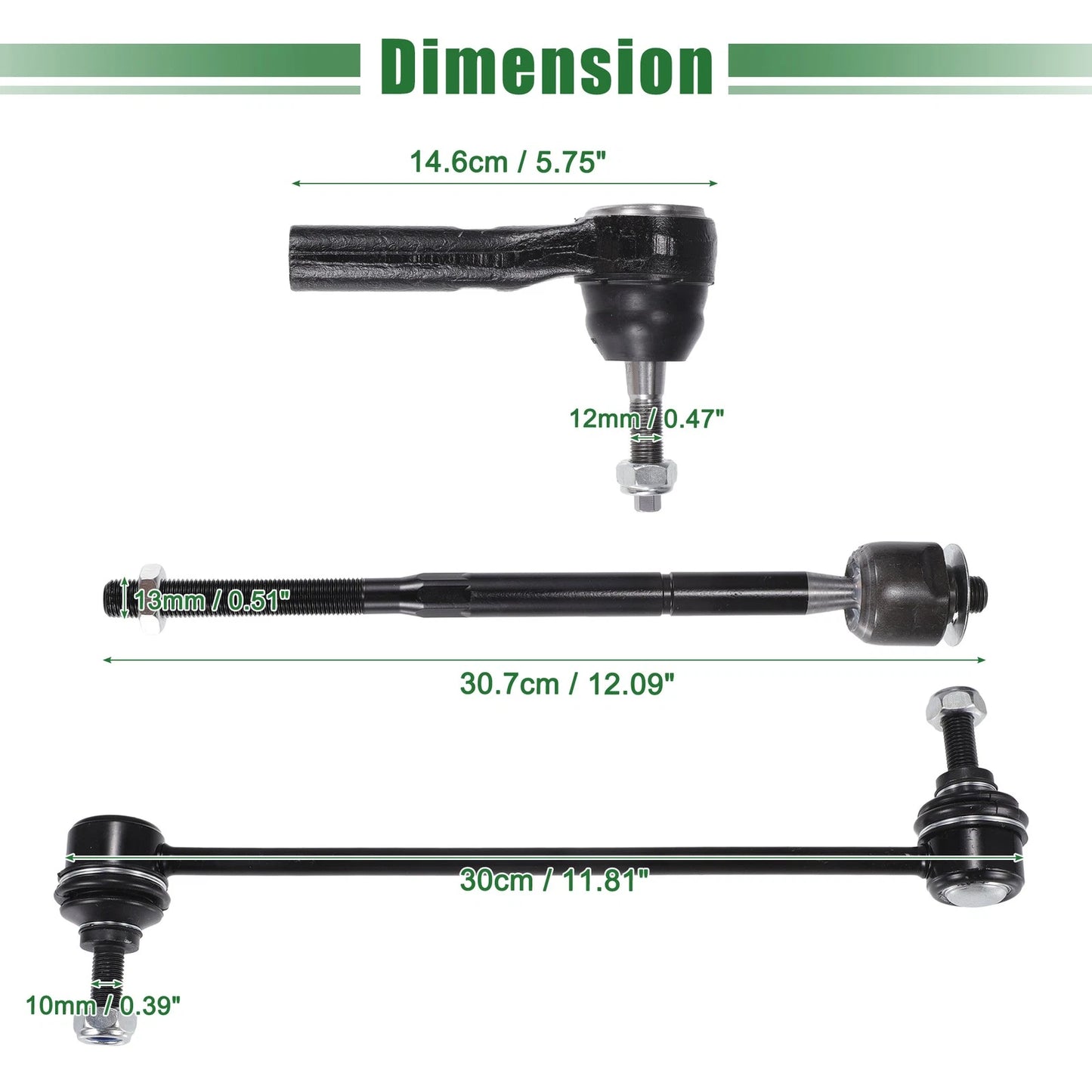 6pcs Front Suspension Kit Tie Rod End for Dodge Caliber