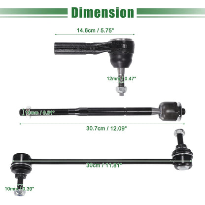 6pcs Front Suspension Kit Tie Rod End for Dodge Caliber