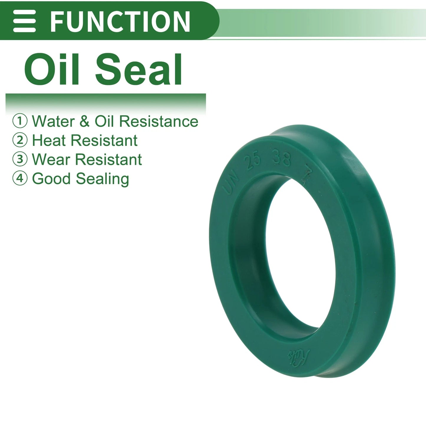 Oil Seal / 25x38x7mm / Rotary Shaft Seal TPU Green 5 Pcs for MakeModel