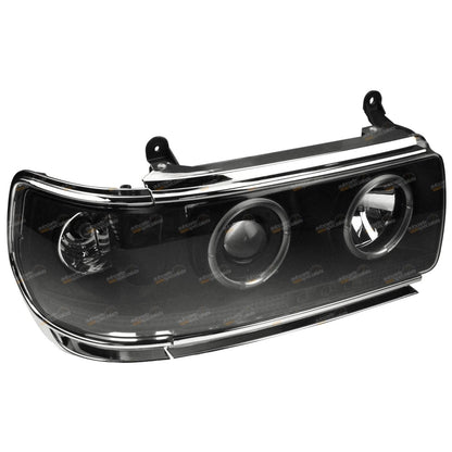 Angel Eyes LED Projector Headlights BLACK for Landcruiser 80 Series (1989–1997)
